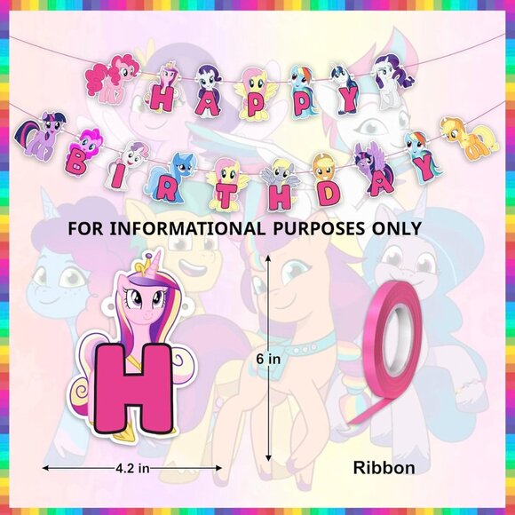My Little Pony (MLP) Happy Birthday Banner Decorations (SKU: 204MI) - Picture 6 of 6